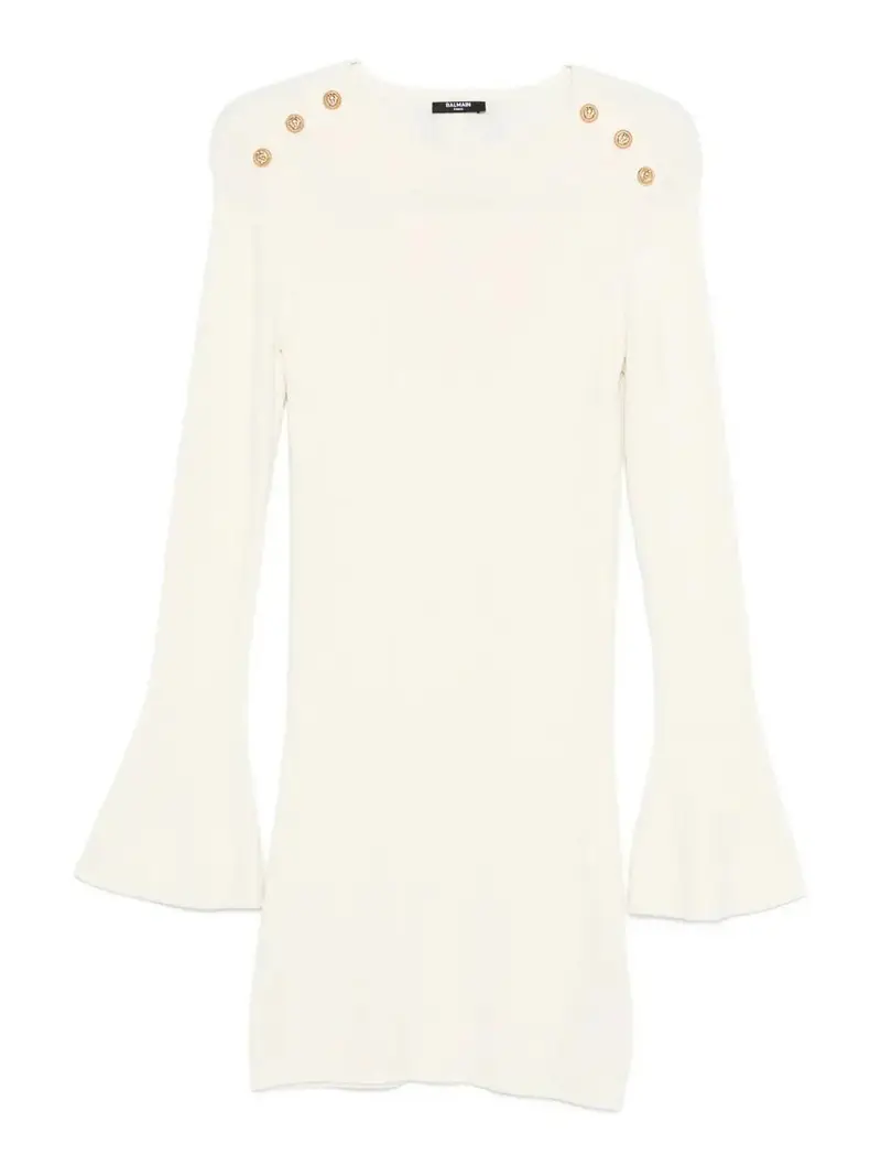 Vestito Con Bottoni Crema