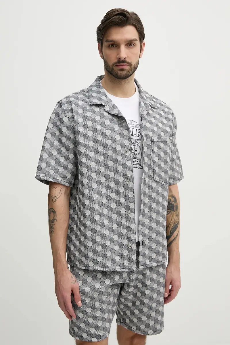 . camicia in cotone uomo colore grigio B1132.1010