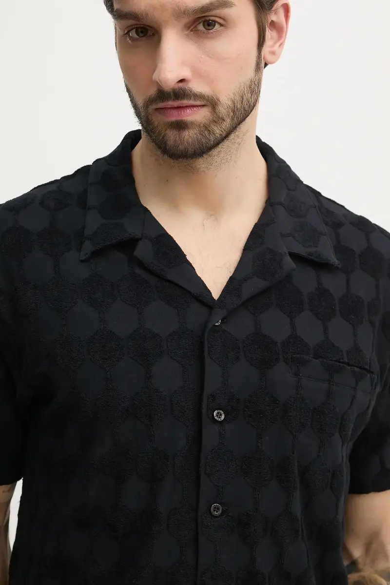 camicia in cotone uomo colore nero B1132.1014 miniatura 4