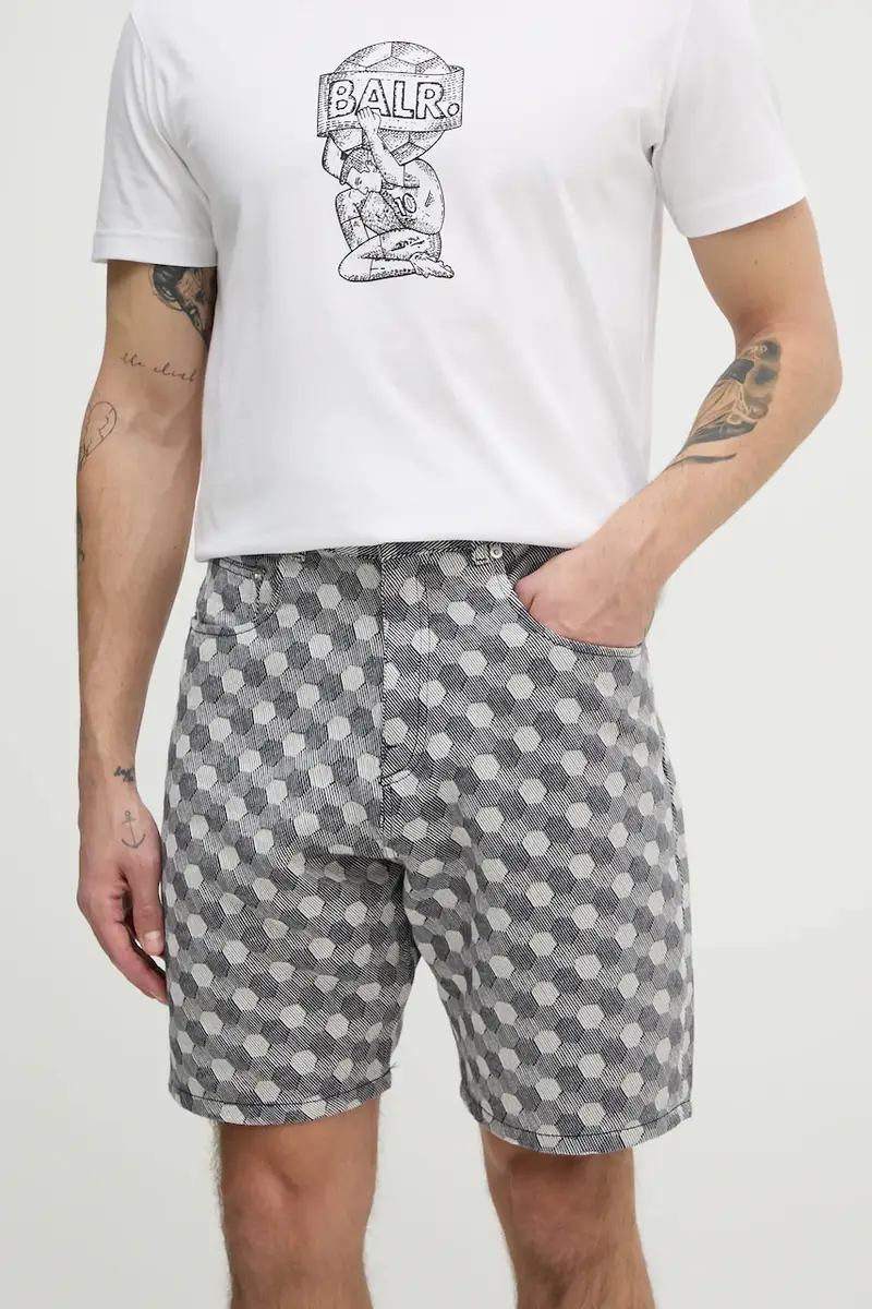 . pantaloncini in cotone uomo colore grigio B1433.1026