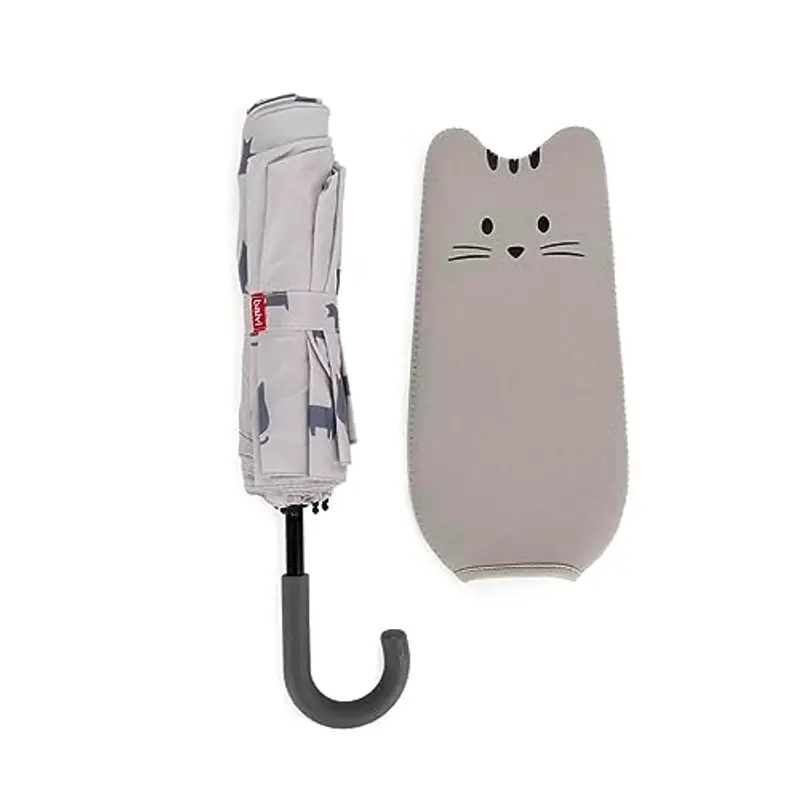 Balvi Ombrello Meowmbrella Colore Grigio Disegno con Gatti Ovunque Nylon miniatura 2