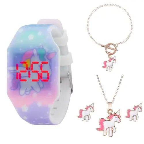 Bambino Orologio Digitale LED Orologio per Ragazzi Ragazze Semplice Orologio Casual per Bambini con Display Data e Ora