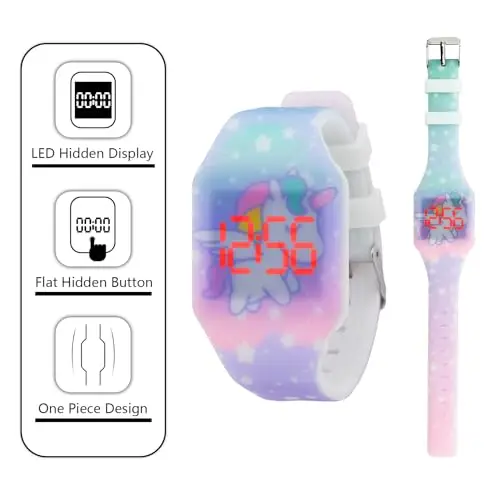 Bambino Orologio Digitale LED Orologio per Ragazzi Ragazze Semplice Orologio Casual per Bambini con Display Data e Ora miniatura 3