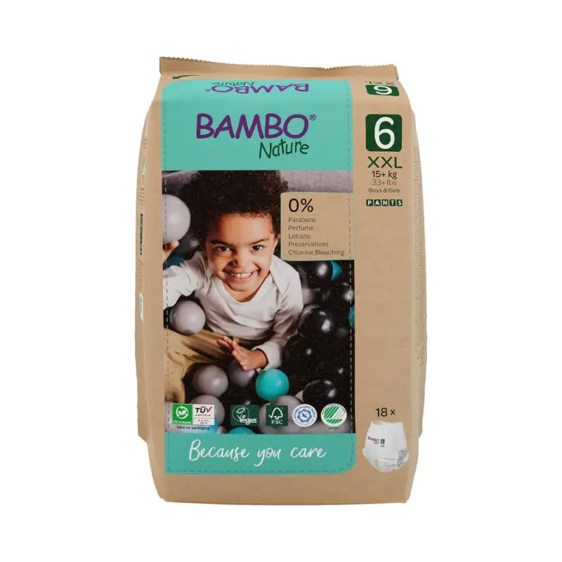 Bambo Natura Pannolini Mutandine + di 18kg x18