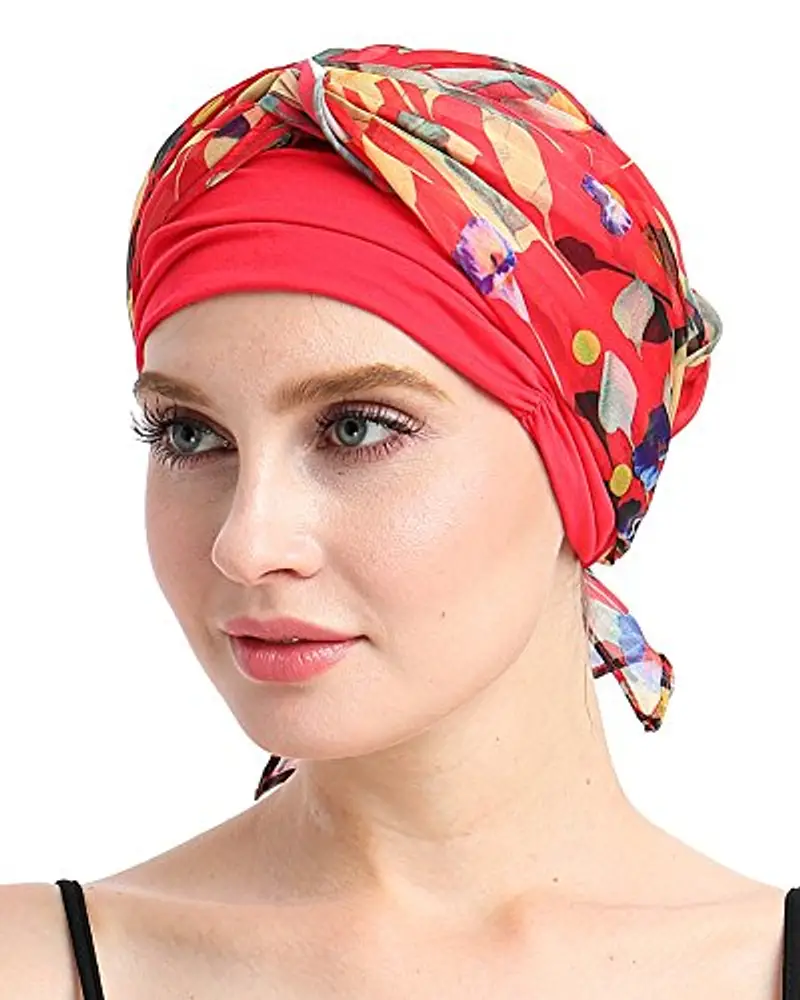 Bamboo Maglia Cappello per Cancro Donne DIY Facile Legare la chemio Bandana miniatura 3