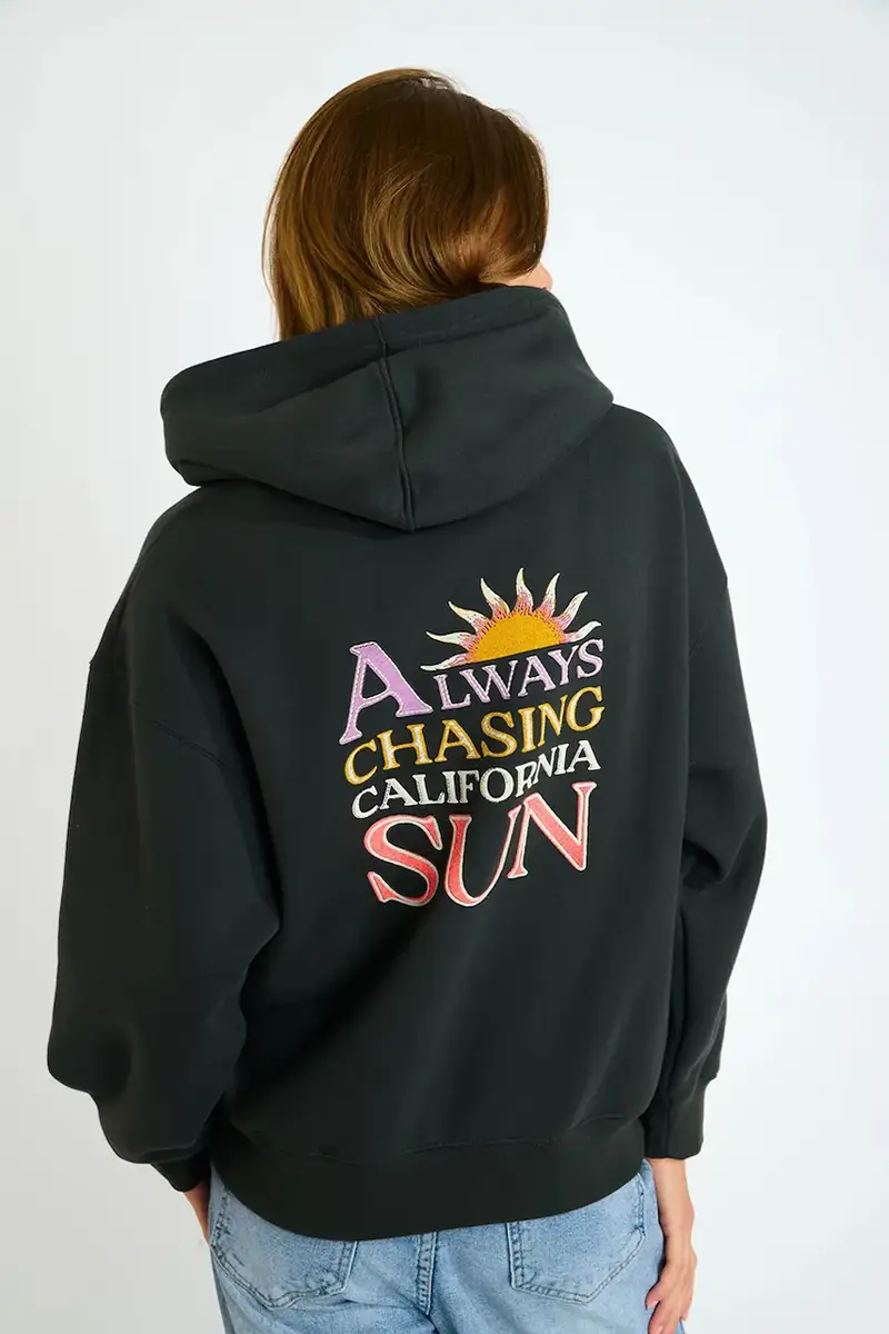 felpa Rockford donna colore nero con cappuccio SUNJAX.ROCKFORD