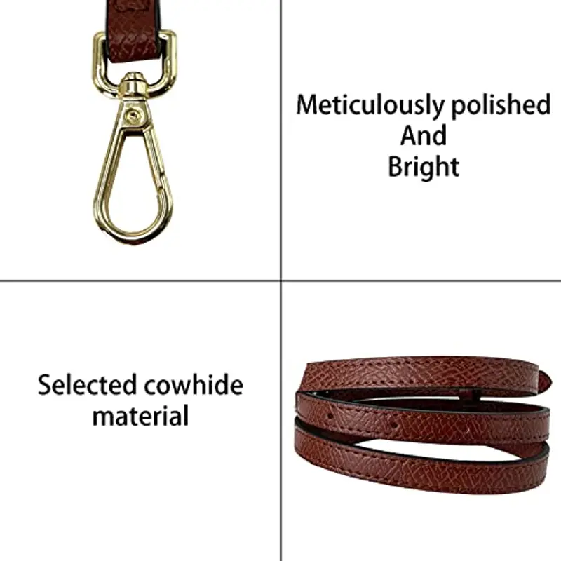 banbeln - Tracolla in pelle per borsette, colori terracotta, beige, tortora, blu scuro, giallo 2, SET miniatura 3