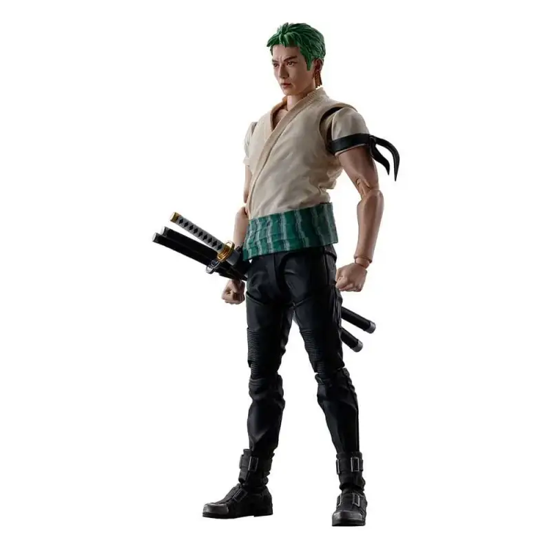 Statuetta da collezione Bandai One Piece S H Figuarts Roronoa Zoro (Netflix)