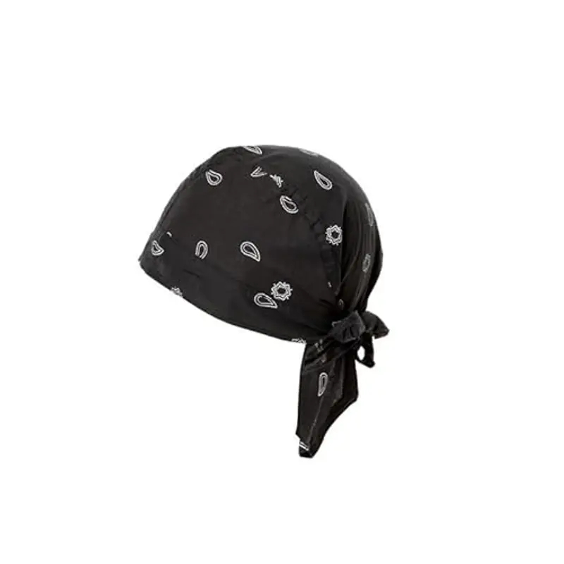 Bandana Bambino Nera 100% Cotone Estivo - Taglia Unica 50-54 cm - Protegge dai Raggi Solari - Preformata per Ottima Vestibilità