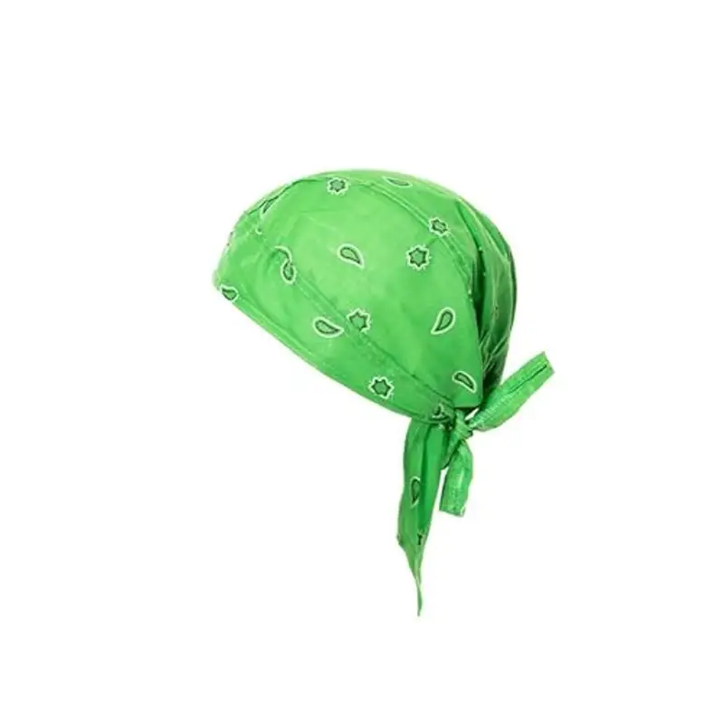 Bandana Bambino Verde 100% Cotone Estivo - Taglia Unica 50-54 cm - Protegge dai Raggi Solari - Preformata per Ottima Vestibilità