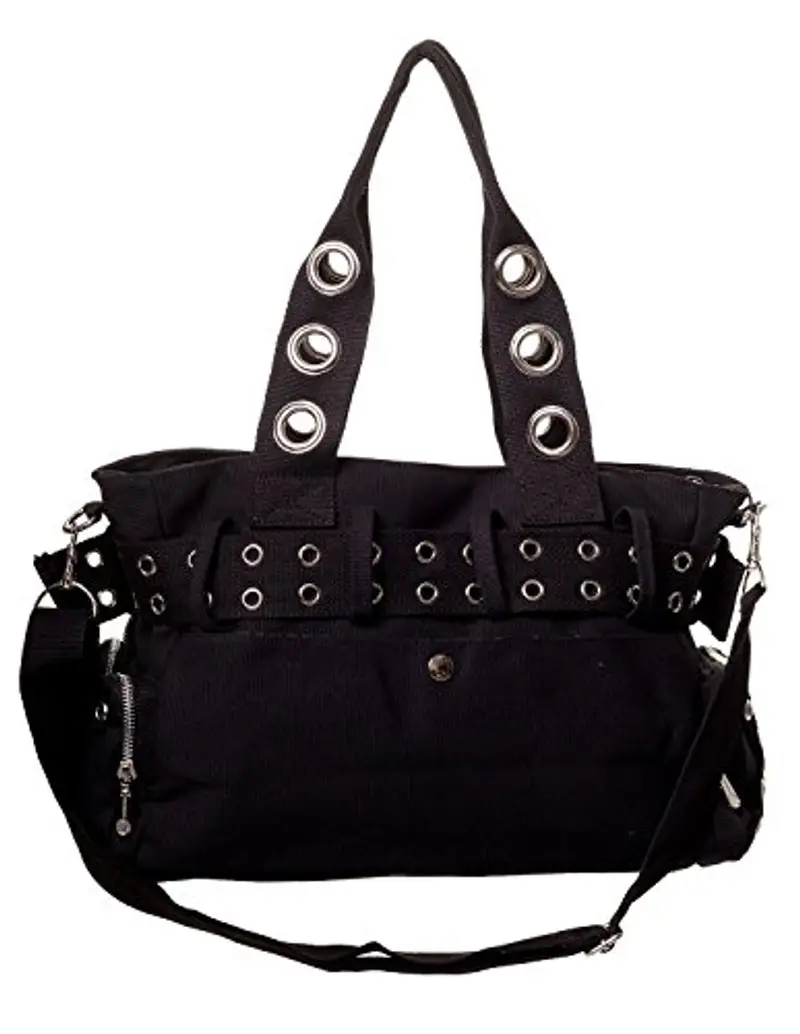 Banned Alternative Wear Handtas met studs en oogjes zwart, nero/nero, taglia unica, Nero, Einheitsgröße miniatura 2