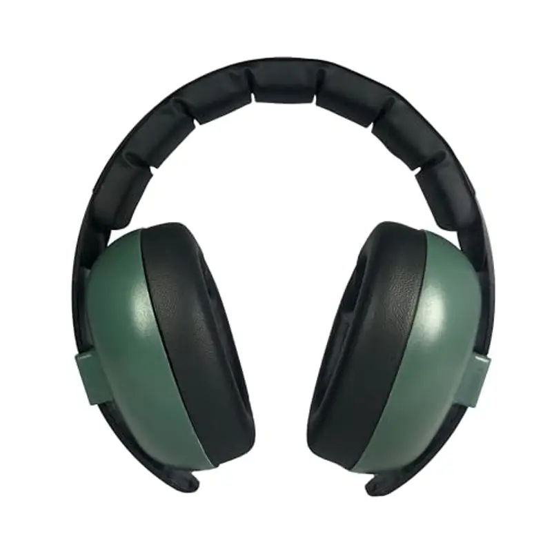 BANZ Paraorecchie morbido e confortevole con protezione apparecchi acustici per neonati e bambini piccolo (Valutazione di riduzione del rumore) 0-2 anni medio Verde scuro