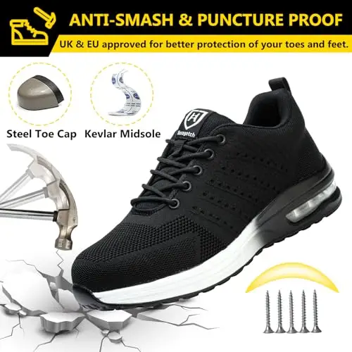 Baofular Scarpe Antinfortunistiche Uomo Donna Leggere Scarpe da Lavoro Comode Scarpe Sicurezza Antiscivolo Traspiranti miniatura 2