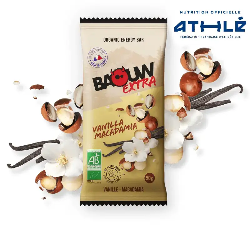 Barrette nutrizionali extra alla vaniglia-macadamia Baouw