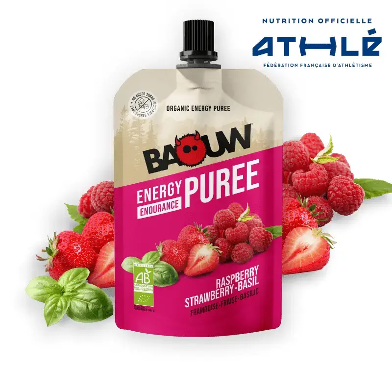 Purea energetica lampone-fragola-basilico Baouw