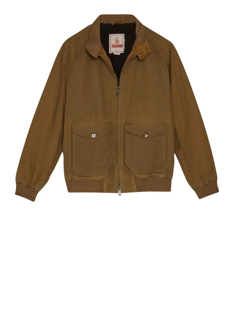 giubbino baracuta waxed pocket da uomo - marrone