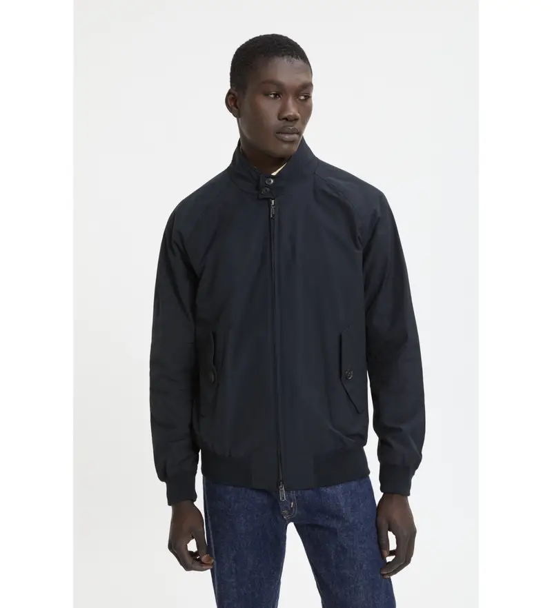 per uomo BRCPS0001BCNY1 Giacca Harrington G9 blu navy (40), Casual, Poliestere