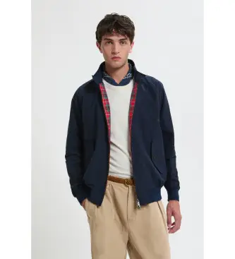 per uomo BRCPS0001BCNY1 Giacca Harrington G9 blu navy (XL), Casual, Poliestere