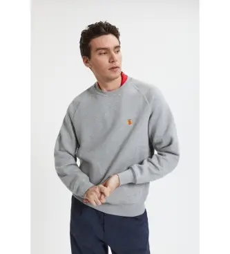 per uomo BRFEL0045UT2768 Felpa con logo grigio (S), Casual, Cotone