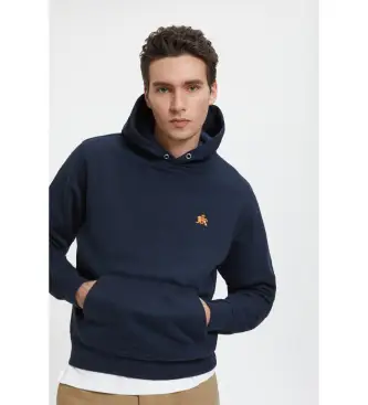 per uomo BRFEL0046UT2768 Felpa con cappuccio e logo in pile blu navy (S), Casual, Cotone