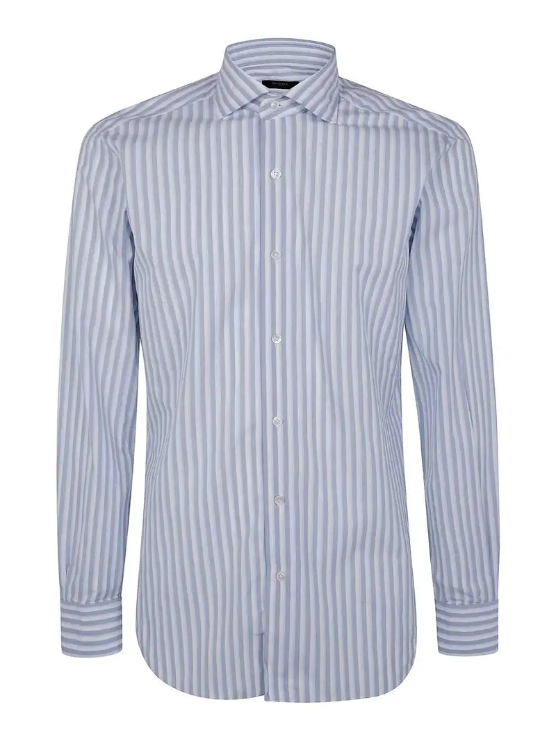 Camicia classica a doppia strisce Blu