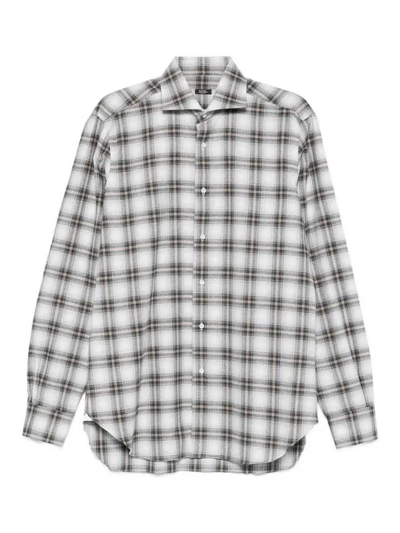 Camicia con motivo a quadri Grigio