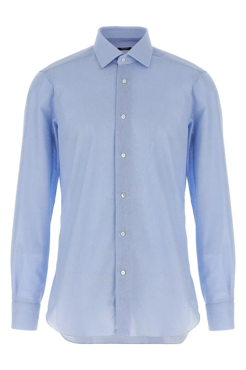 Camicia Cotone Nido D'ape Azzurro