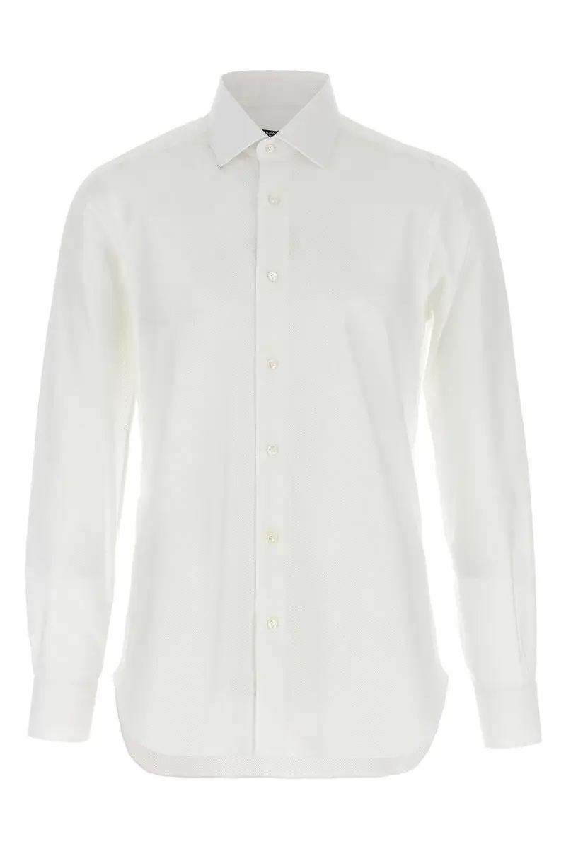 Camicia Cotone Nido D'ape Bianco