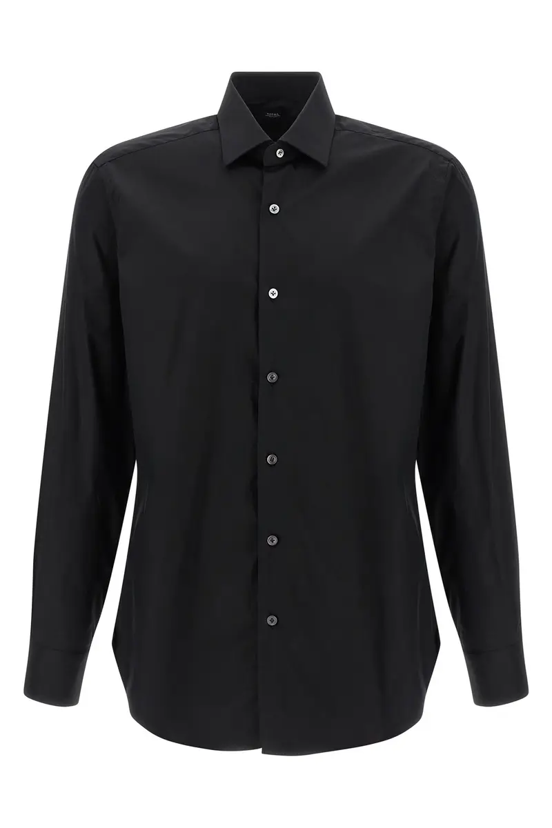 Camicia Cotone Stretch Nero