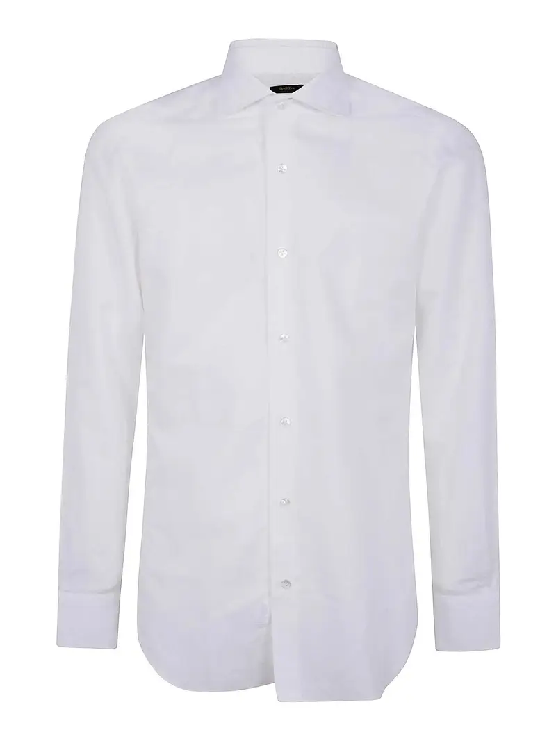 Camicia di lino in cotone classico Bianco