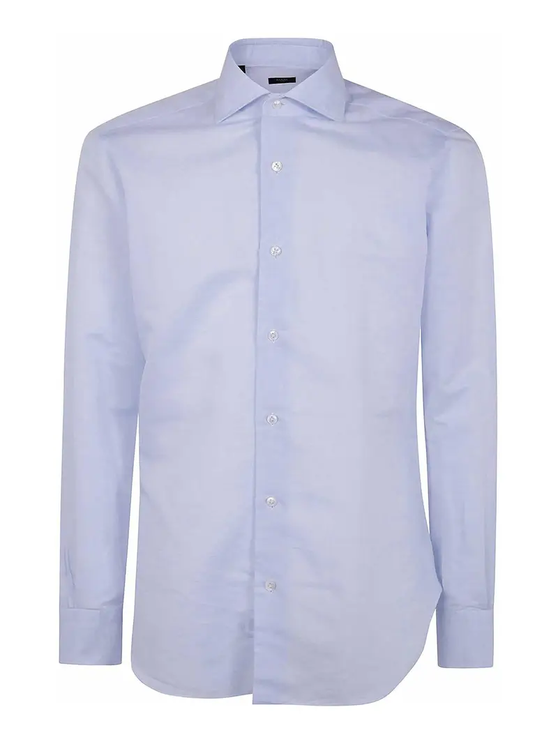 Camicia di lino in cotone classico Blu