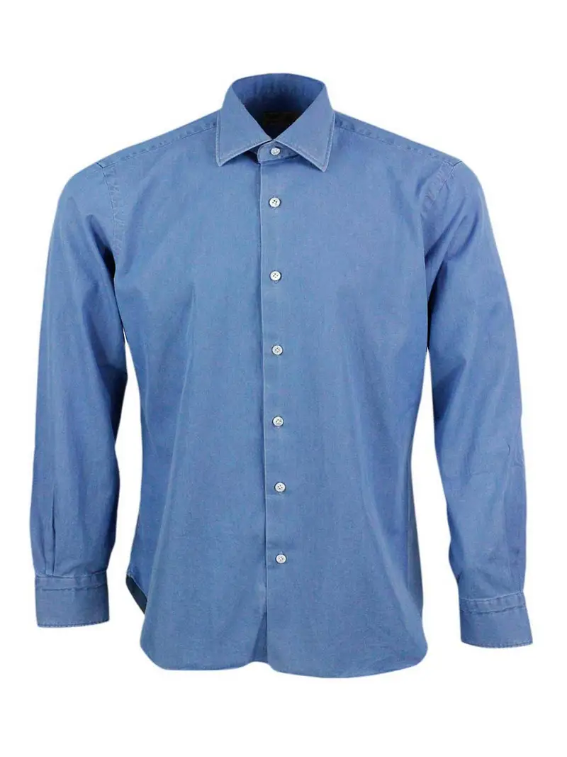 Camicia in denim chiaro Lavaggio chiaro