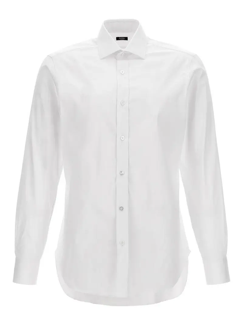 Camicia in popeline elasticizzato Bianco