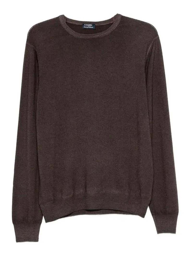 Maglione Girocollo Marrone Scuro