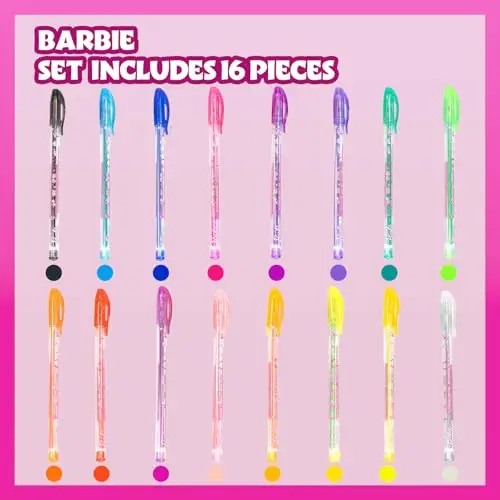 Barbie set di penne glitter per body art da 16 pezzi, colori scintillanti e luminosi, a partire dai 3 anni di età miniatura 2