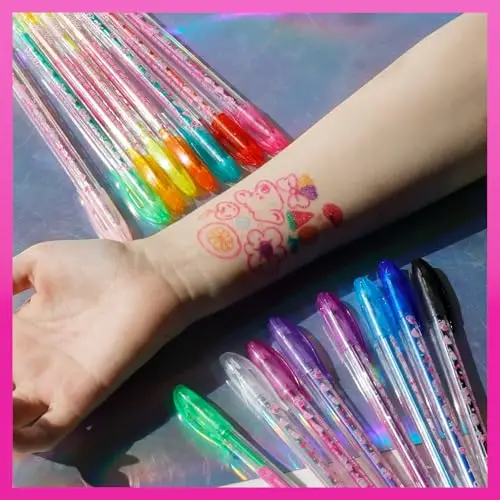 Barbie set di penne glitter per body art da 16 pezzi, colori scintillanti e luminosi, a partire dai 3 anni di età miniatura 3