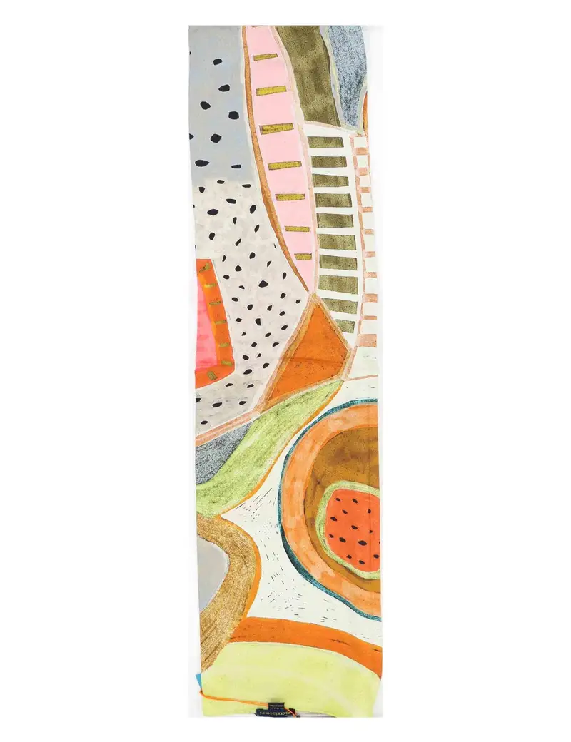 Foulard in pura seta beige con stampe Donna 0K590 11959 3