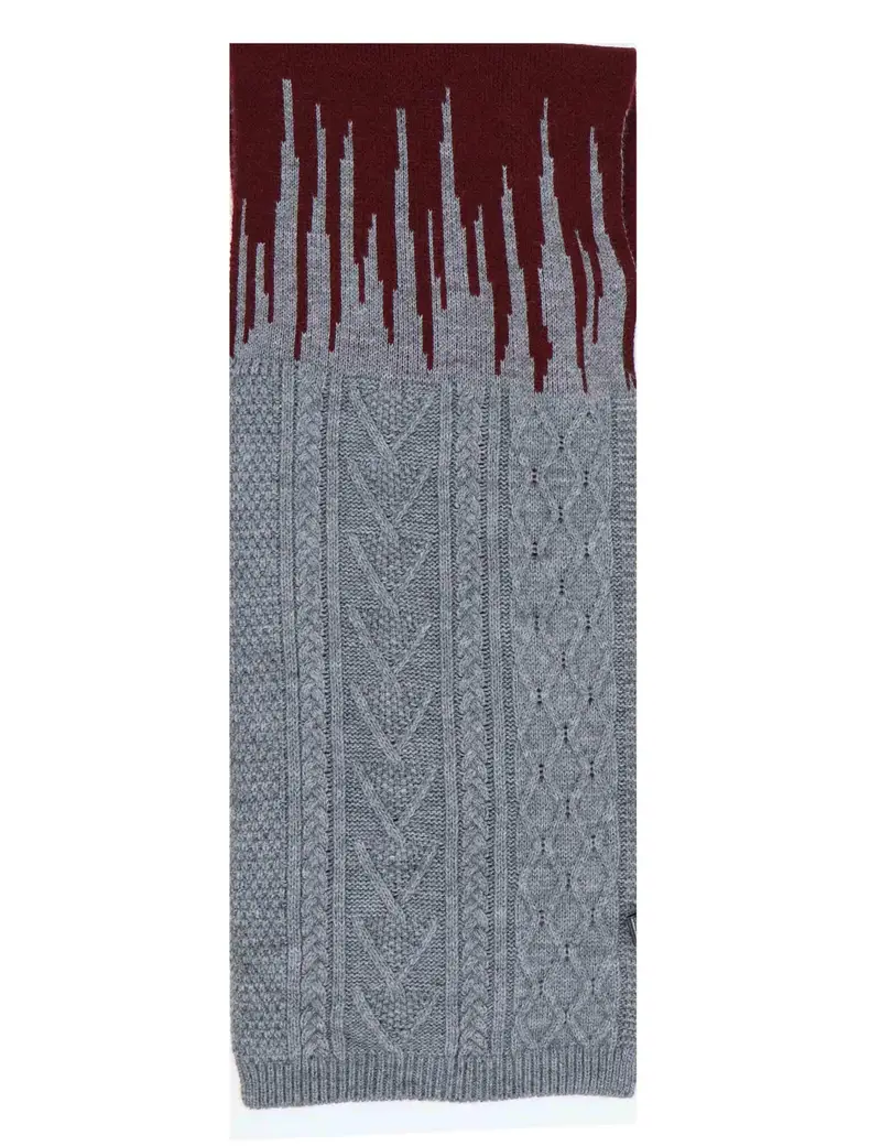 Sciarpe in lana grigio e bordeaux Donna EE950 12045 1