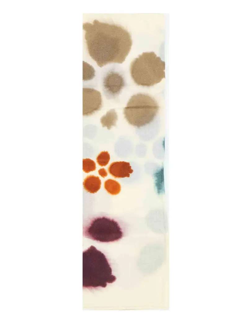 Sciarpe in lana off white a fantasie floreali Donna K1289 11986 5