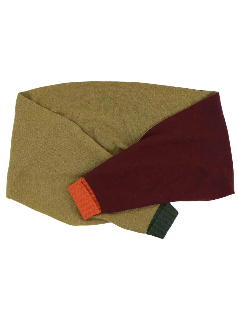 Sciarpe in lana verde e bordeaux con polsini Donna EE794 12046 2