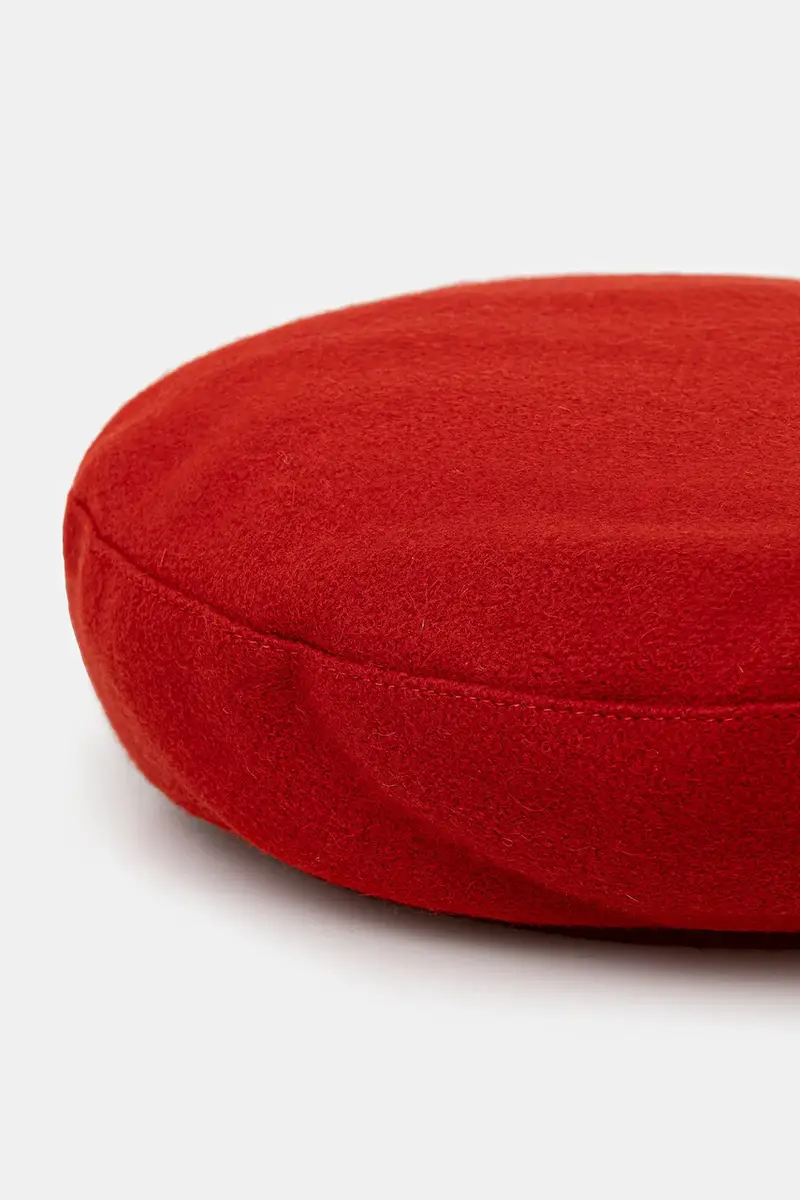 berretto basco in lana x Ganni Beret colore rosso LHA0613RE51 miniatura 3