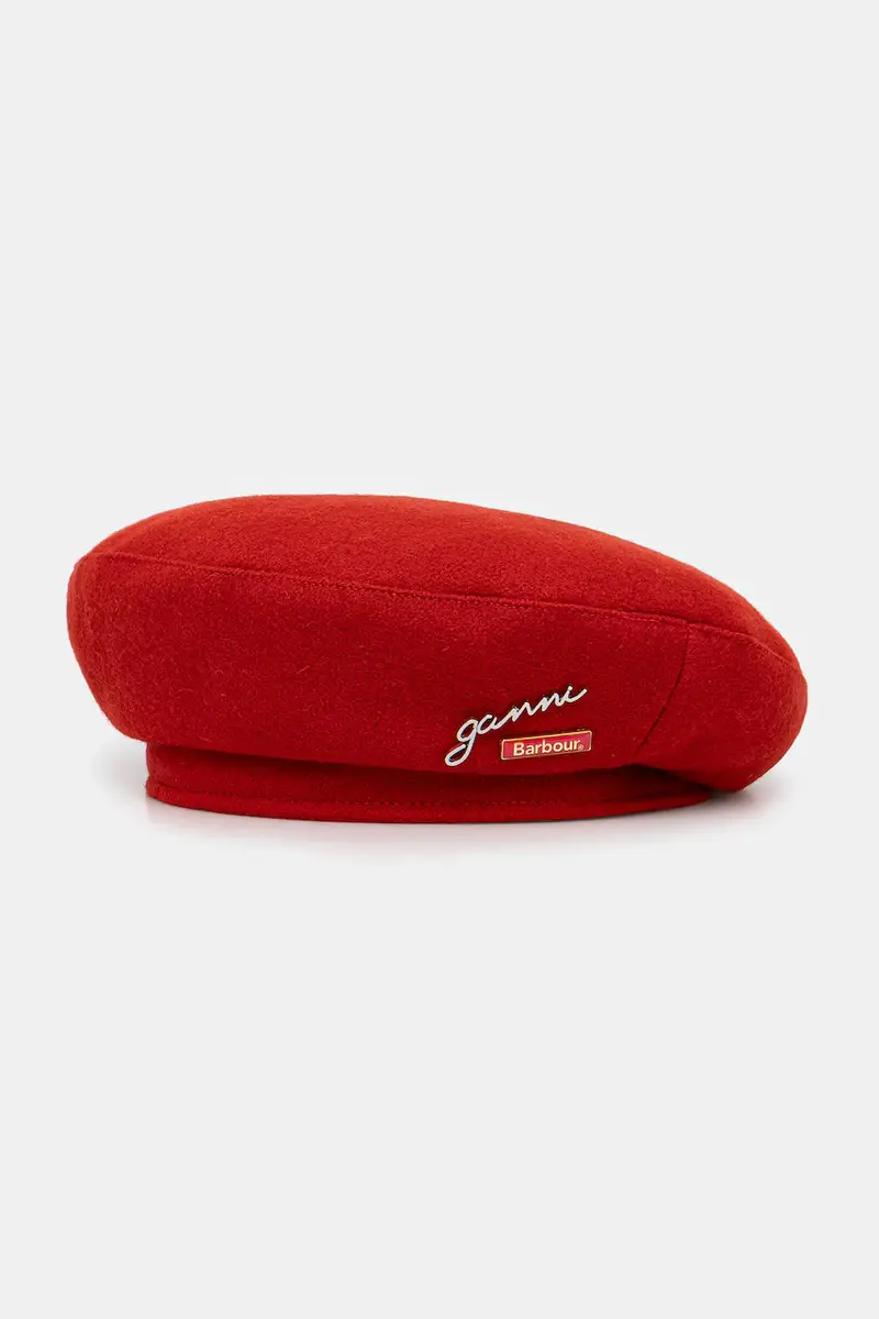berretto basco in lana x Ganni Beret colore rosso LHA0613RE51