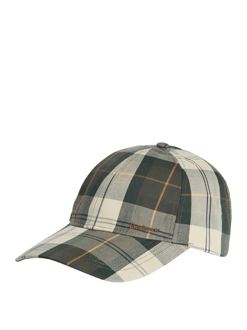 berretto con visiera barbour telfield tartan da uomo - verde