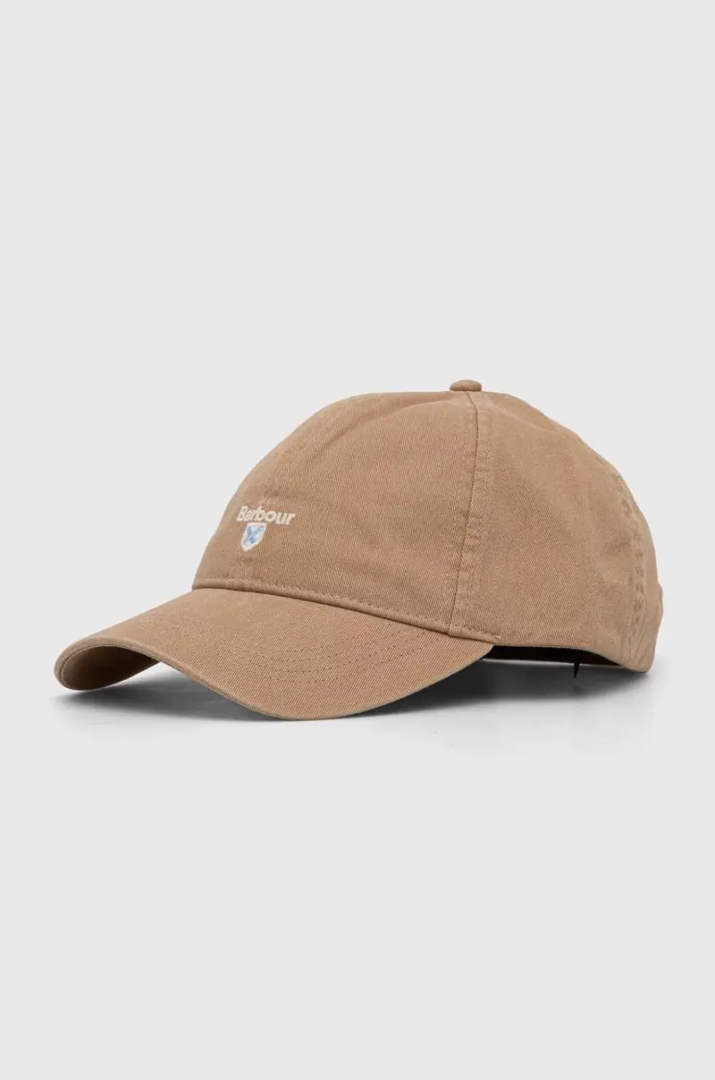 berretto da baseball in cotone colore nero con applicazione Beige