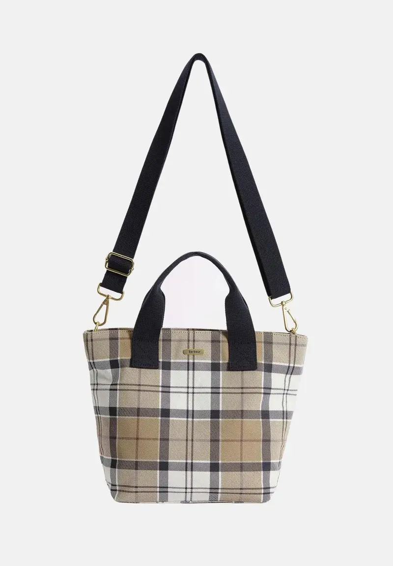 Borsa a mano Maisy in tartan panna e beige da donna