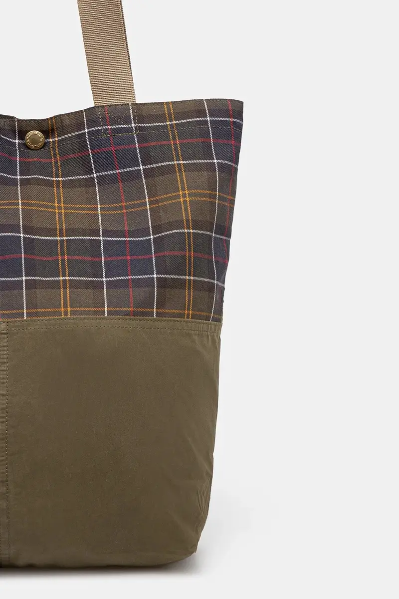 borsa Barbour Transport Patchwork Tote Bag colore verde UBA0741 miniatura 3