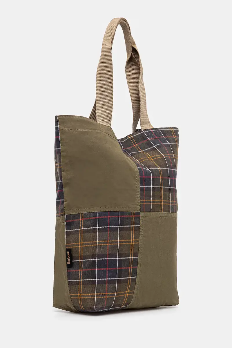borsa Barbour Transport Patchwork Tote Bag colore verde UBA0741 miniatura 2