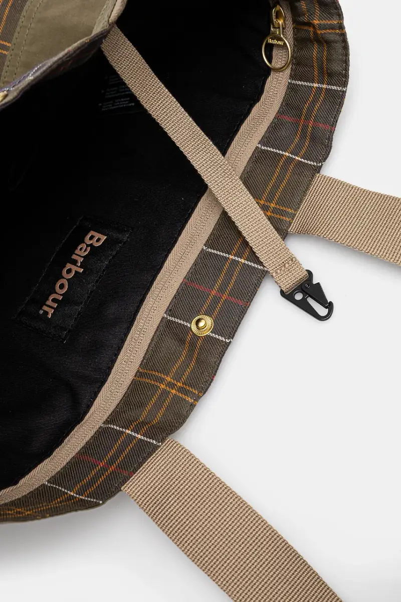 borsa Barbour Transport Patchwork Tote Bag colore verde UBA0741 miniatura 5