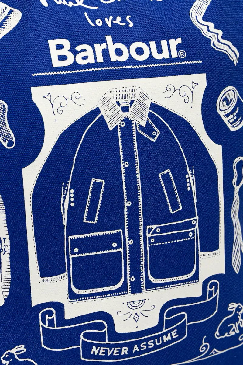 borsa in cotone x Paul Smith Best In Show colore blu UBA0760BL11 miniatura 4