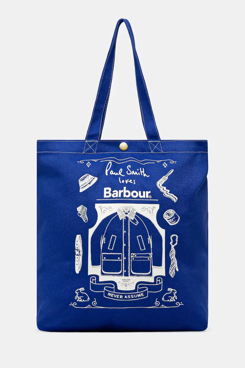 borsa in cotone x Paul Smith Best In Show colore blu UBA0760BL11